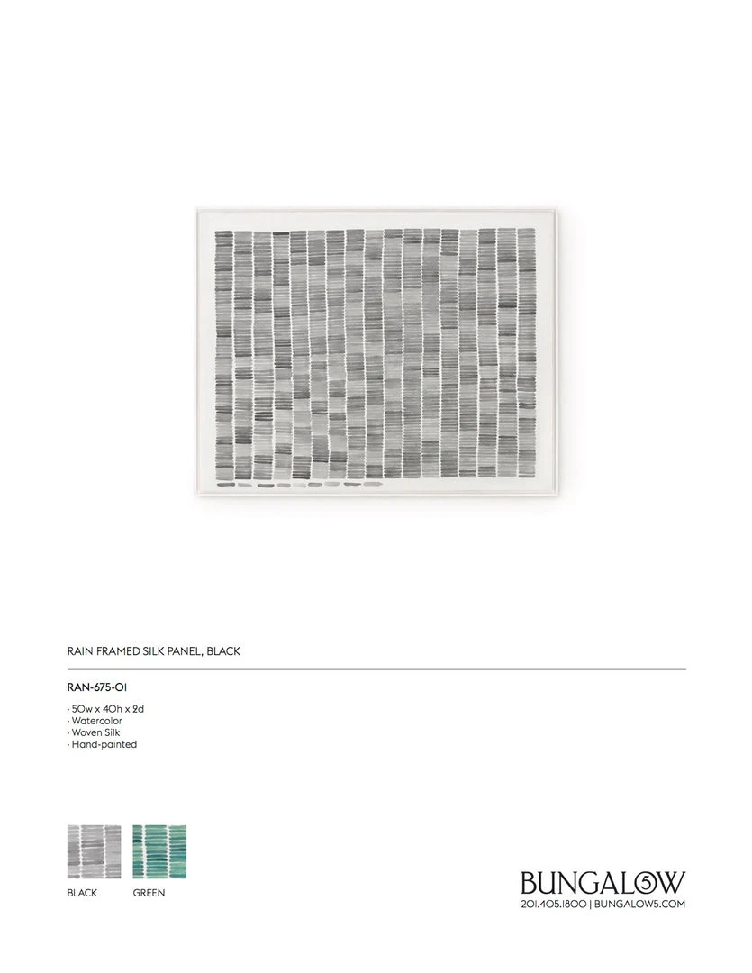 Bungalow 5 New Arrivals Rain Framed Silk Panel Black 11 Bungalow 5 New Arrivals Rain Framed Silk Panel Black