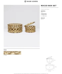 Made Goods New Arrivals Rocco Box Set Vintage Brass