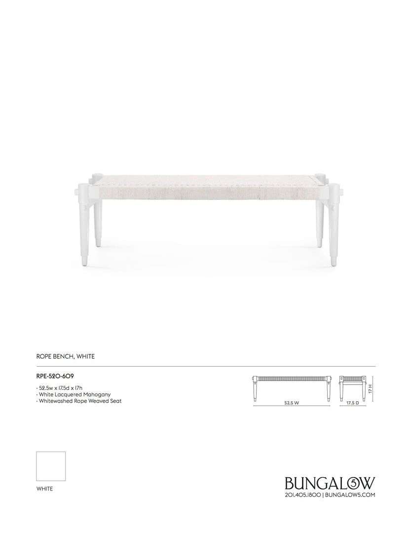 Bungalow 5 New Arrivals Rope Bench 8 Bungalow 5 New Arrivals Rope Bench