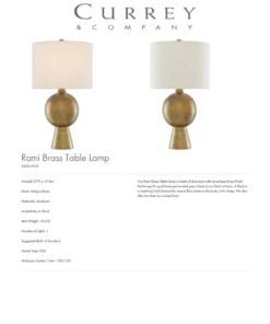Currey And Company Rami Brass Table Lamp 7 Currey And Company Rami Brass Table Lamp