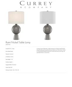 Currey And Company New Arrivals Rami Nickel Table Lamp 5 Currey And Company New Arrivals Rami Nickel Table Lamp