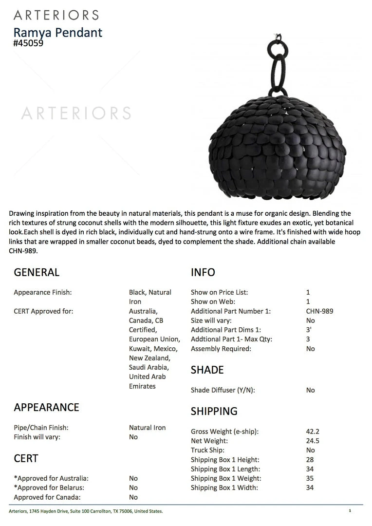 Arteriors Home Ramya Pendant New Arrivals 5 Arteriors Home Ramya Pendant New Arrivals