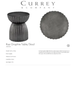Currey And Company Rasi Graphite Table New Arrivals