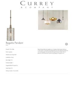 Currey And Company Regatta Pendant