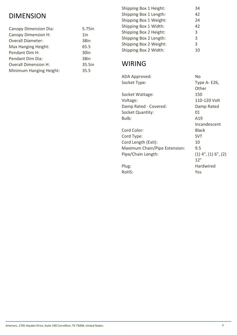 Arteriors Home Rimini Pendant 6 Arteriors Home Rimini Pendant