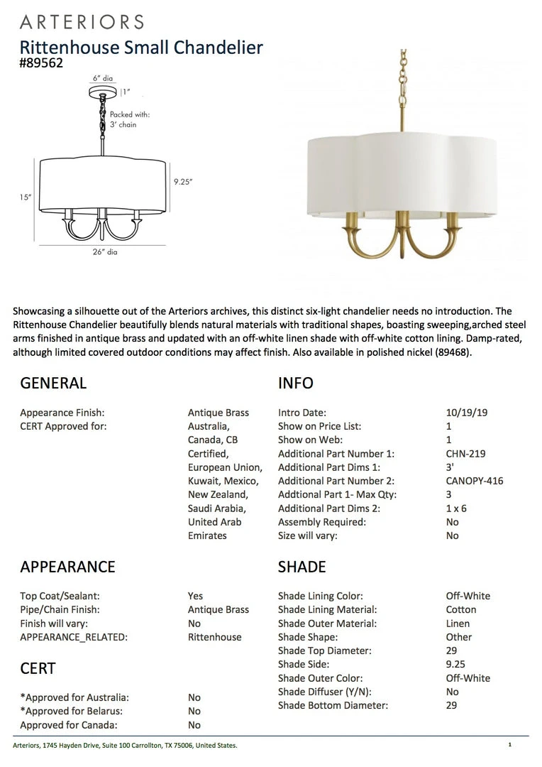 Arteriors Home New Arrivals Rittenhouse Chandelier Antique Brass Small 8 Arteriors Home New Arrivals Rittenhouse Chandelier Antique Brass Small