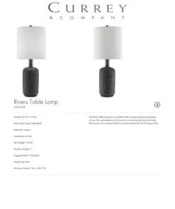 Currey And Company Rivers Table Lamp 7 Currey And Company Rivers Table Lamp