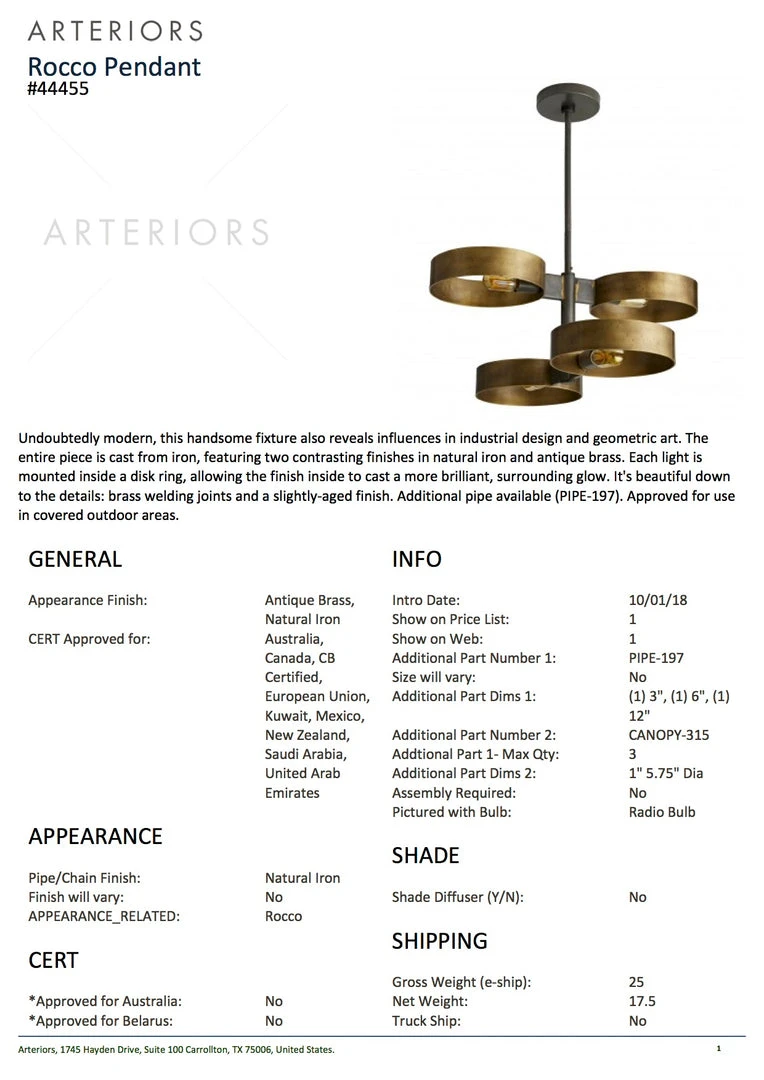 Arteriors Home Rocco Pendant New Arrivals 5 Arteriors Home Rocco Pendant New Arrivals