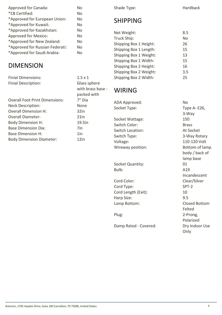 Arteriors Home Romy Lamp 6 Arteriors Home Romy Lamp