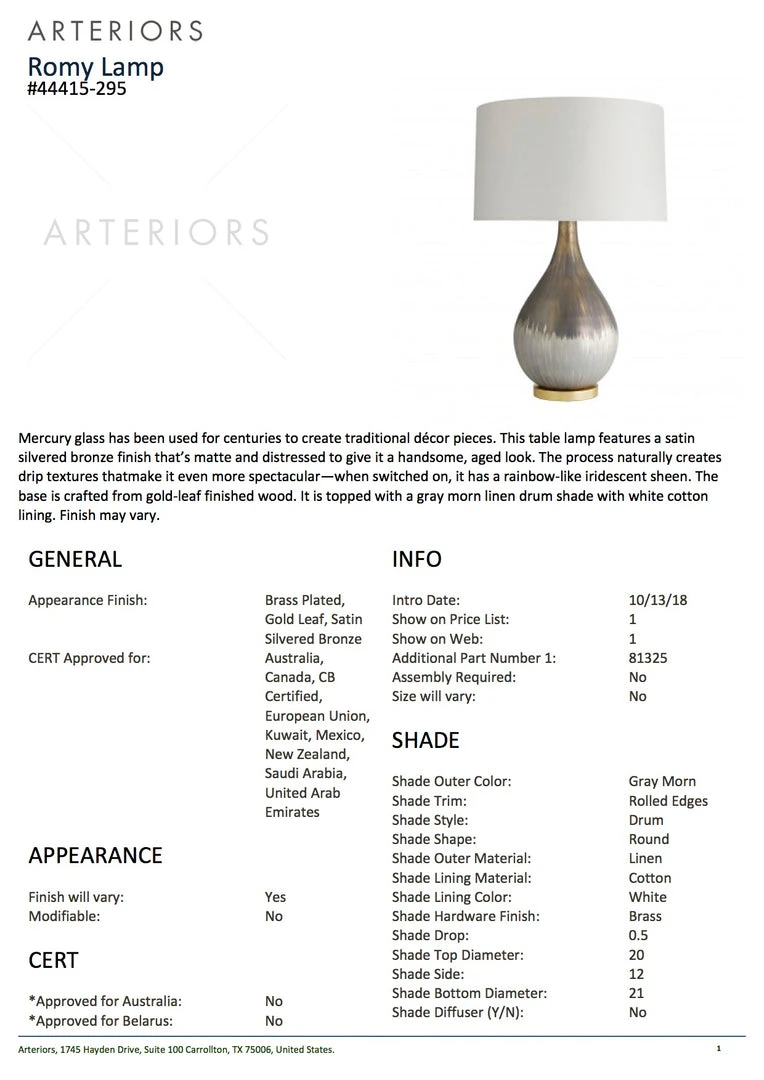 Arteriors Home Romy Lamp 5 Arteriors Home Romy Lamp