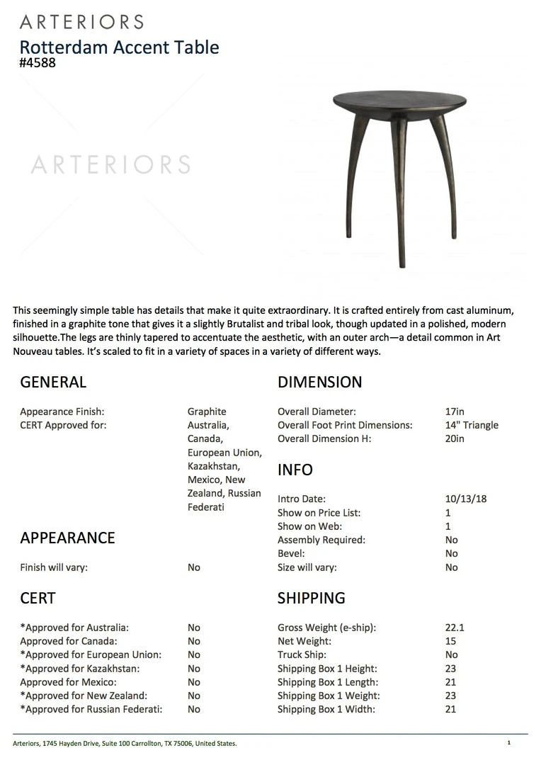 Arteriors Home New Arrivals Rotterdam Accent Table 5 Arteriors Home New Arrivals Rotterdam Accent Table