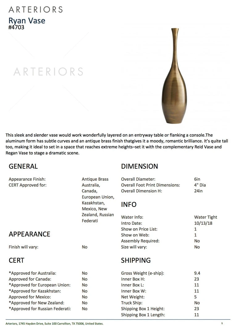 Arteriors Home Ryan Vase New Arrivals 5 Arteriors Home Ryan Vase New Arrivals