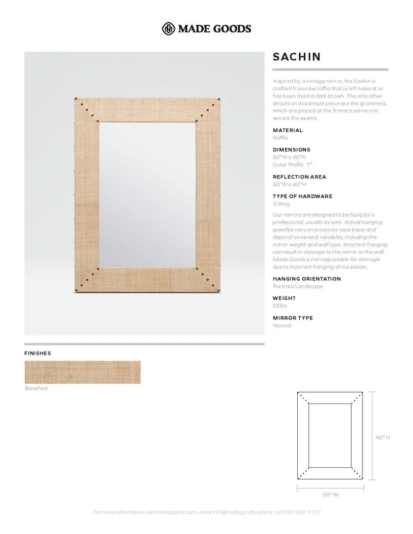 Made Goods New Arrivals Sachin Mirror Natural Bleached Raffia 3 Made Goods New Arrivals Sachin Mirror Natural Bleached Raffia