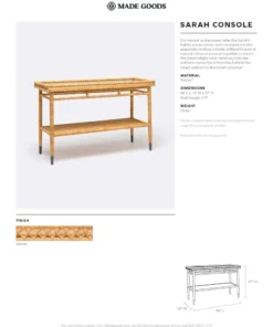 Made Goods Sarah Console Woven Rattan