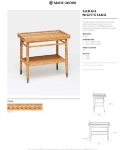 Made Goods New Arrivals Sarah Double Nightstand Woven Rattan