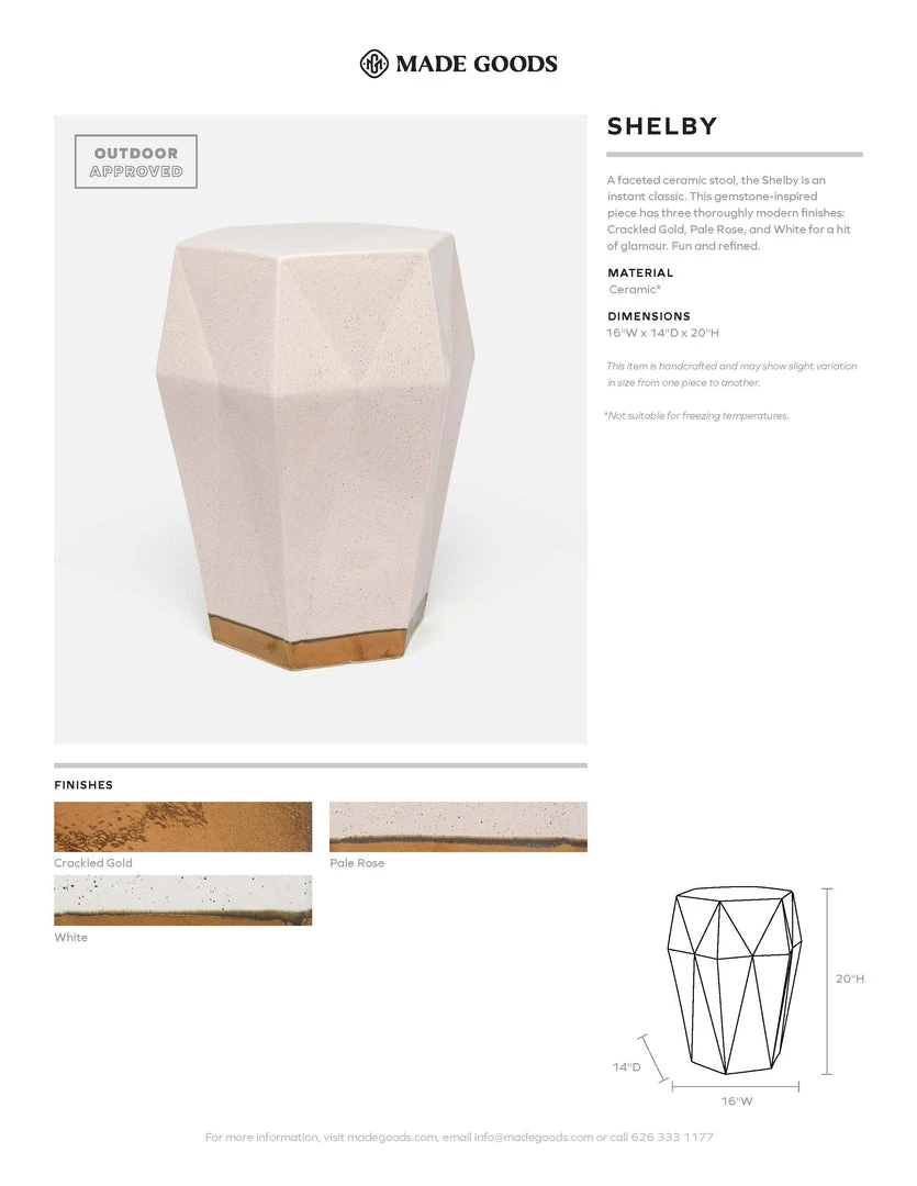 Made Goods New Arrivals Shelby Stool White Ceramic 4 Made Goods New Arrivals Shelby Stool White Ceramic