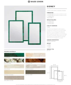 Made Goods Sidney Rectangular Mirror Kabibe Shell New Arrivals