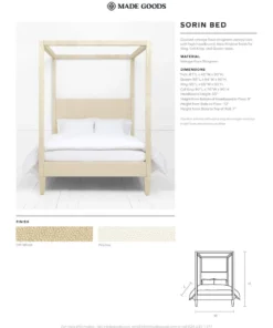 Made Goods Sorin Bed Off White Faux Shagreen New Arrivals