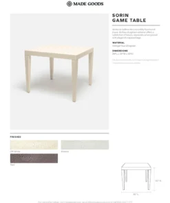 Made Goods Sorin Game Table Off White Faux Shagreen