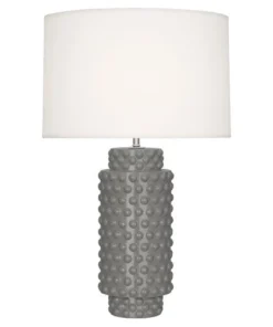 Robert Abbey New Arrivals Dolly Smoky Taupe Table Lamp White Shade