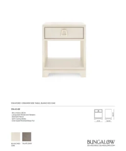 Bungalow 5 New Arrivals Stanford 1 Drawer Side Table Blanched Oak 12 Bungalow 5 New Arrivals Stanford 1 Drawer Side Table Blanched Oak
