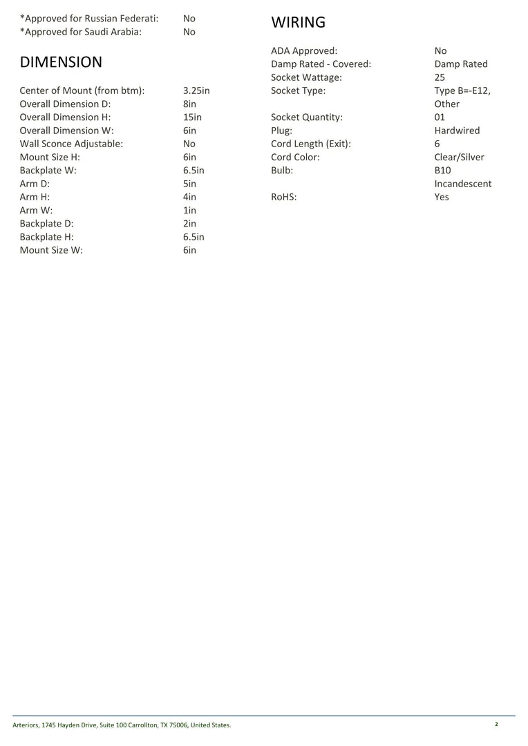 Arteriors Home Sabine Wall Sconce Nickel 5 Arteriors Home Sabine Wall Sconce Nickel