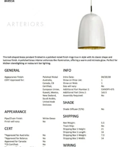 Arteriors Home Savoy Pendant Polished Nickel New Arrivals 15 Arteriors Home Savoy Pendant Polished Nickel New Arrivals