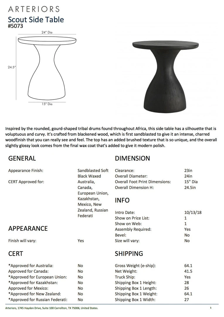 Arteriors Home New Arrivals Scout Side Table 5 Arteriors Home New Arrivals Scout Side Table