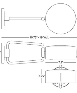 Robert Abbey Simon Swing Arm Wall Sconce Antique Brass New Arrivals