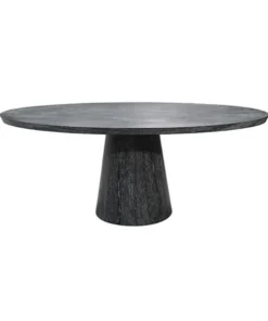 Worlds Away Jefferson Oval Dining Table Black Cerused Oak New Arrivals