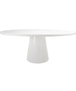 Worlds Away Jefferson Oval Dining Table White Lacquer