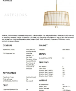 Arteriors Home New Arrivals Sea Island Pendant 15 Arteriors Home New Arrivals Sea Island Pendant