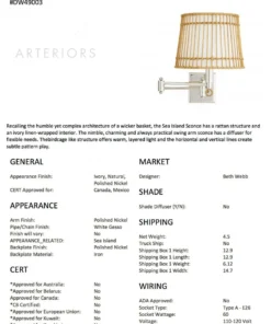 Arteriors Home Sea Island Sconce