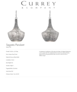 Currey And Company Segreto Pendant New Arrivals