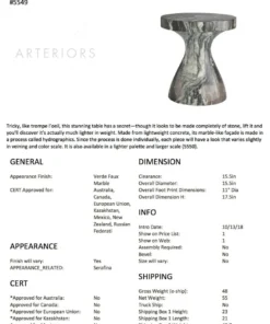 Arteriors Home Serafina Small Accent Table Verde