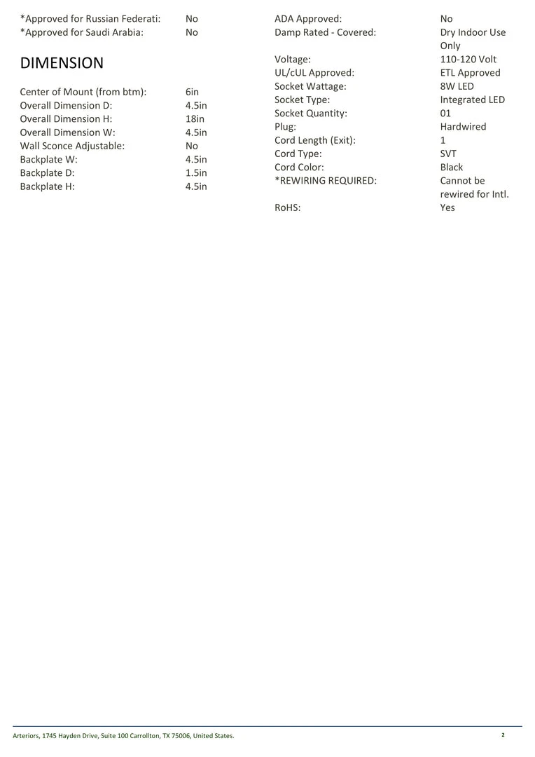 Arteriors Home Simba Sconce 6 Arteriors Home Simba Sconce