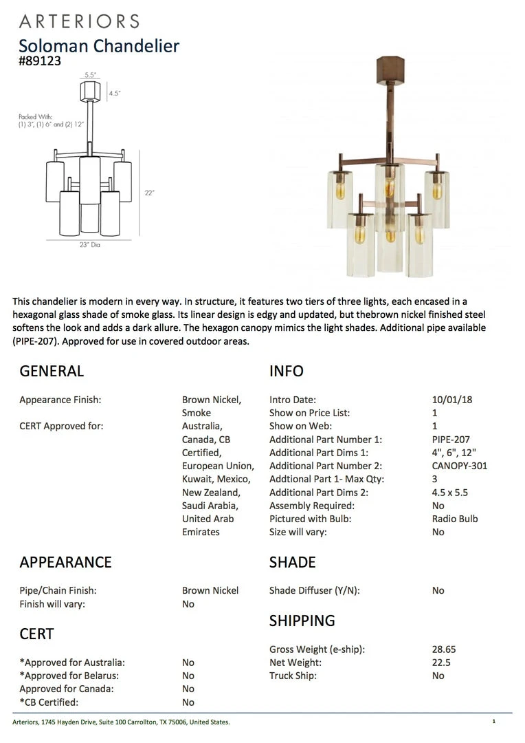 Arteriors Home New Arrivals Soloman Chandelier Brown Nickel 5 Arteriors Home New Arrivals Soloman Chandelier Brown Nickel
