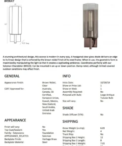 Arteriors Home New Arrivals Soloman Sconce Clear Glass