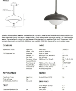 Arteriors Home Stanwick Outdoor Pendant Nickel 14 Arteriors Home Stanwick Outdoor Pendant Nickel