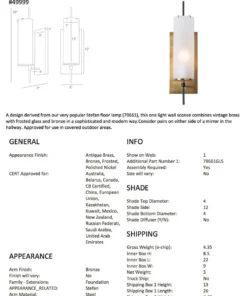 Arteriors Home New Arrivals Stefan Wall Sconce Brass