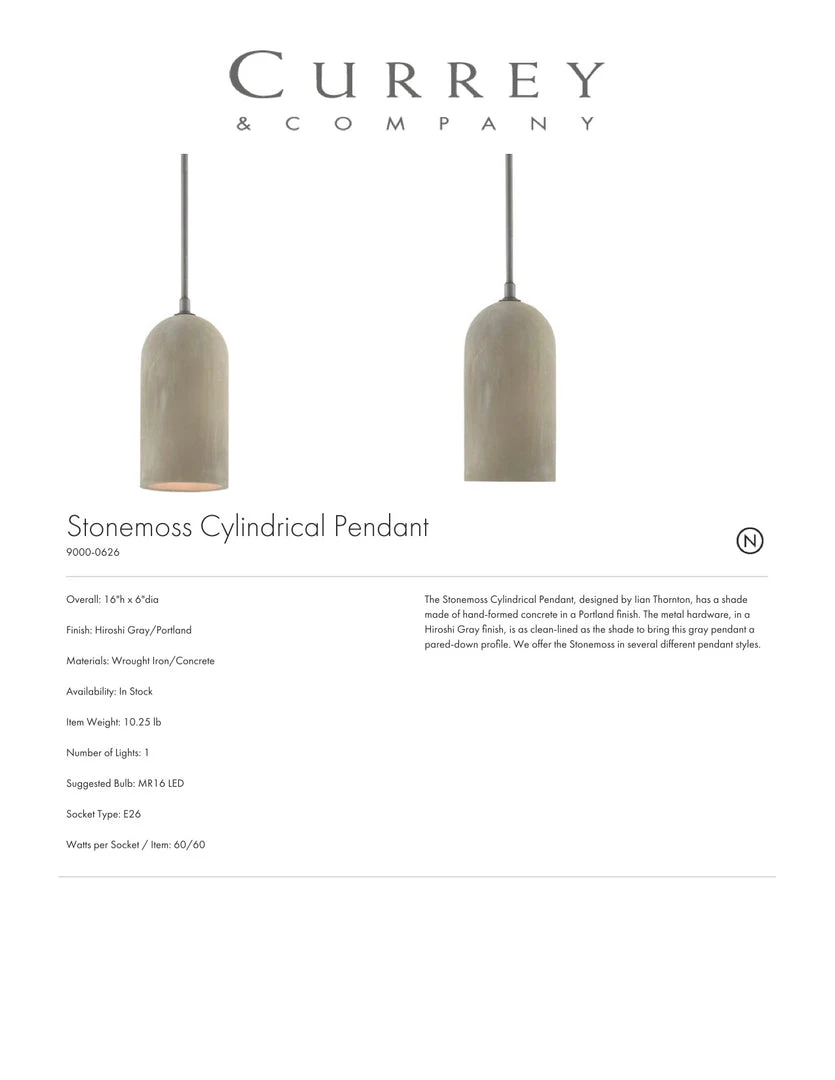 Currey And Company Stonemoss Cylindrical Pendant New Arrivals 4 Currey And Company Stonemoss Cylindrical Pendant New Arrivals