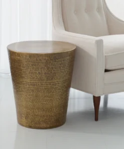 Studio A Izmir Hammered Side Table Antique Brass New Arrivals