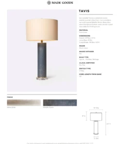 Made Goods Tavis Table Lamp Metallic Denim Faux Linen 9 Made Goods Tavis Table Lamp Metallic Denim Faux Linen
