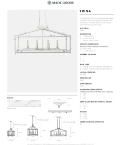Made Goods New Arrivals Trina Twig Chandelier Rectangular 9 Made Goods New Arrivals Trina Twig Chandelier Rectangular