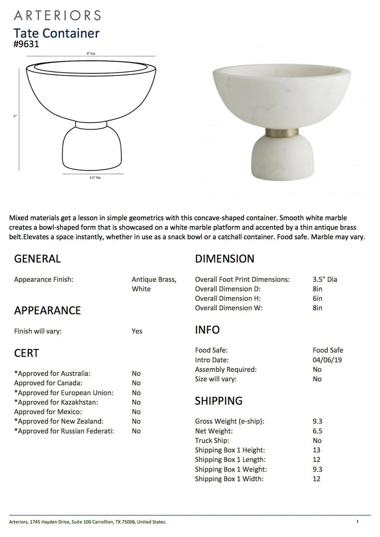 Arteriors Home New Arrivals Tate Container 6 Arteriors Home New Arrivals Tate Container