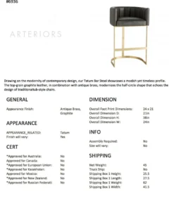 Arteriors Home Tatum Bar Stool Morel New Arrivals 12 Arteriors Home Tatum Bar Stool Morel New Arrivals