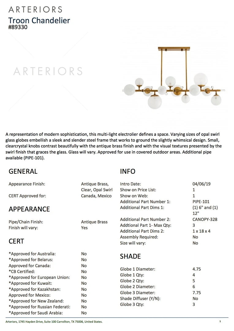 Arteriors Home New Arrivals Troon Chandelier Antique Brass 5 Arteriors Home New Arrivals Troon Chandelier Antique Brass
