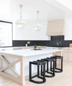 Noir Saddle Counter Stool Hand Rubbed Black