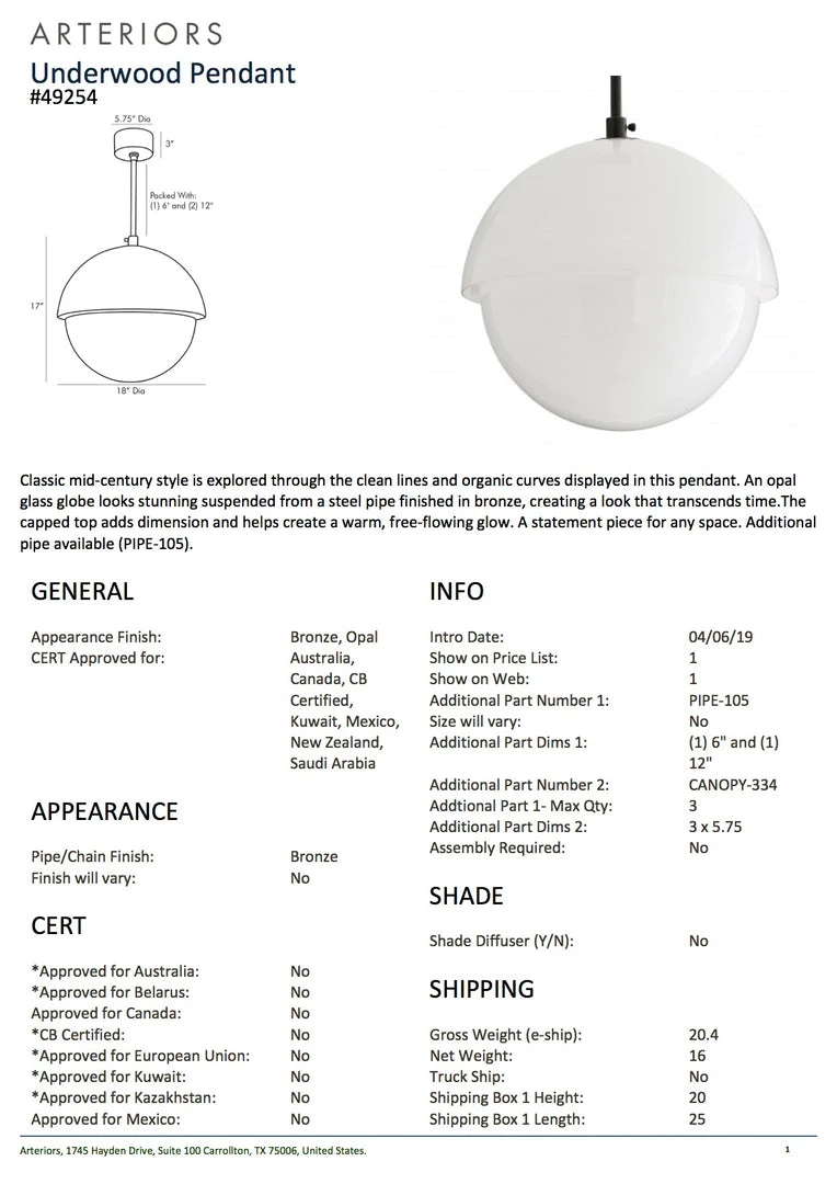 Arteriors Home Underwood Pendant Bronze New Arrivals 11 Arteriors Home Underwood Pendant Bronze New Arrivals