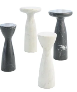 Global Views Marble Tower Table Black And White